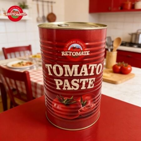 RETOMATE Pasta Tomat Berkualitas Tinggi Dengan 4500g Bulk Packaging 28-30 Brix Packaged Type