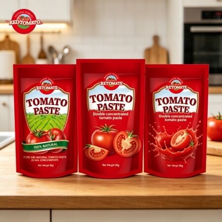 50g Sachet Berdiri Pasta Tomat Konsentrasi Tiga Kali dan Kepatuhan Standar ISO HACCP BRC