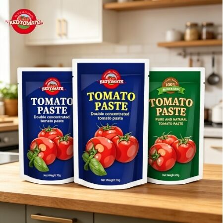 Harga Pabrik Custom Print Stand Up Bag Bag 70g Tomato Paste Sachet Food Packaging Bag