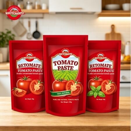 100g Stand-Up Bag Tinggi kemurnian Triple Konsentrasi Pasta Tomat untuk memasak serbaguna