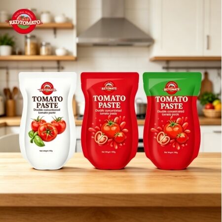140g Stand-Up Sachet Tomato Paste dengan rasa asam manis dan kemurnian 22 sampai 30