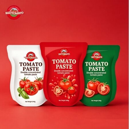 340g Stand Up Sachet Tomato Paste dengan konsentrasi tiga kali lipat dan ISO HACCP BRC Standards