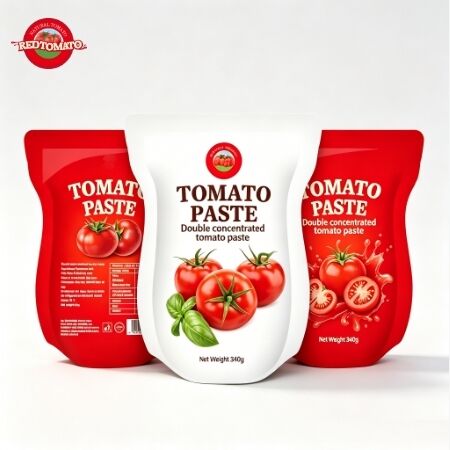 340g Triple Concentration Sweet and Sour Stand-Up Sachet Tomato Paste untuk kegunaan kuliner