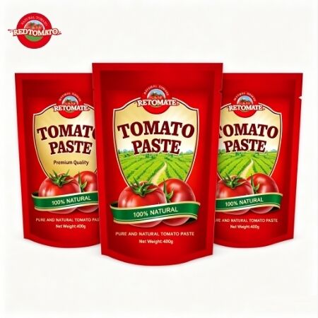 400g Pasta Tomat Stand Up Sachet dengan Kemurnian 30%-100% untuk Kenyamanan Memasak