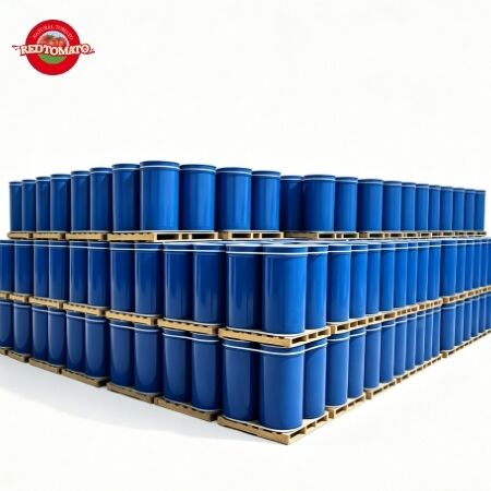Pasta Tomat Cold Break Konsentrat Ganda Musim Baru 30-32% Brix 100% Drum Xinjiang Murni