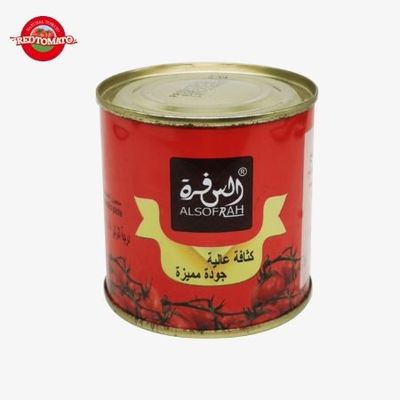 198g pasta tomat kaleng, tutup terbuka keras pasta tomat segar lezat