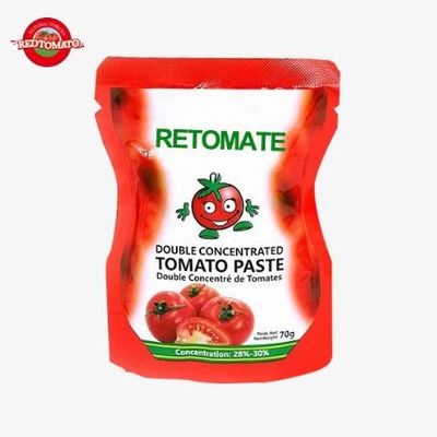 Pabrik Cina Kualitas tinggi Pasta tomat nyaman Dalam kantong berdiri 50g Double terkonsentrasi