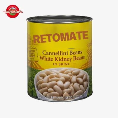 ISO kacang putih kaleng, 3000g kacang ginjal lezat dalam air garam