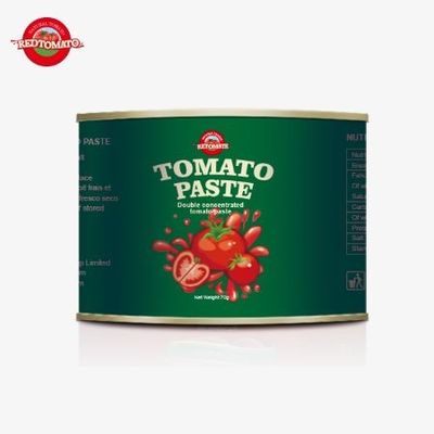 70g Tutup Mudah Terbuka Kaleng Pasta Tomat Konsentrat Untuk Pengalaman Ramah Pengguna