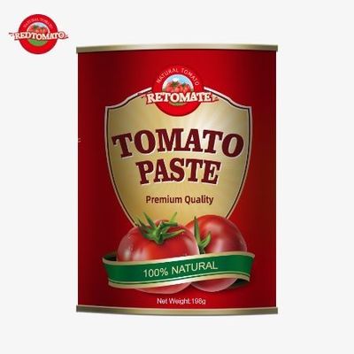 198g Pasta Tomat Kaleng OEM Sesuai dengan Standar Produksi ISO HACCP BRC FDA