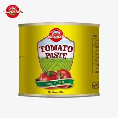 Pasta tomat kaleng 210g yang kami tawarkan sesuai dengan standar makanan ISO HACCP dan BRC oleh FDA