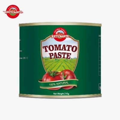 China Factory OEM 210g Canend Tomato Paste Standar produksi yang ditetapkan oleh ISO HACCP dan FDA