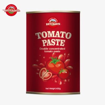400g pasta tomat kaleng mematuhi standar produksi yang ketat yang disertifikasi oleh pedoman ISO
