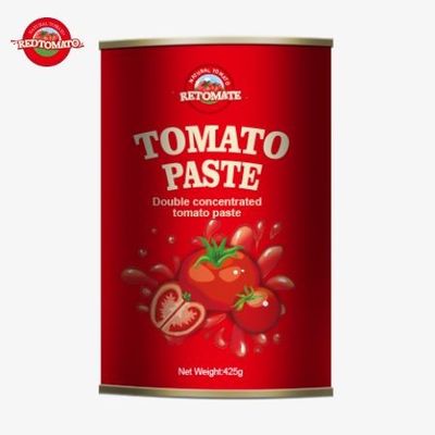 Pasta tomat kaleng 425g Standar global yang ditetapkan oleh ISO HACCP BRC dan Peraturan FDA