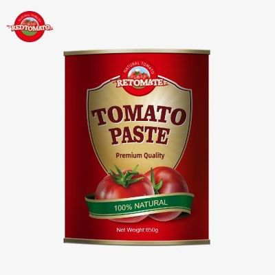 Dibuat di Cina Tomat 28/30% Brix 850g Konsentrat Pasta Tomat Kualitas Tinggi