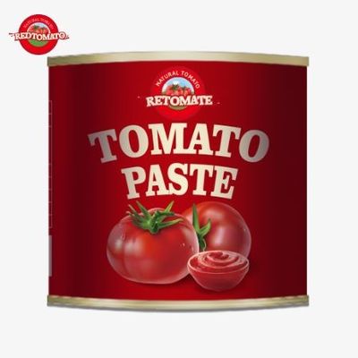 4500g pasta tomat kaleng memenuhi standar ISO HACCP dan BRC, serta standar produksi FDA
