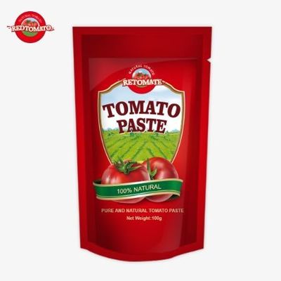 Kualitas baik China pabrik 100g di berdiri Sachet Pasta Tomat
