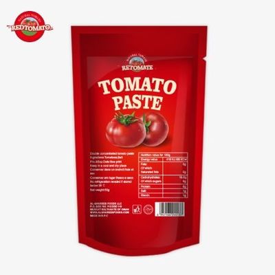 Kualitas tinggi 100g Stand-Up Sachet Tomato Pasta dari pabrik terkenal di Cina