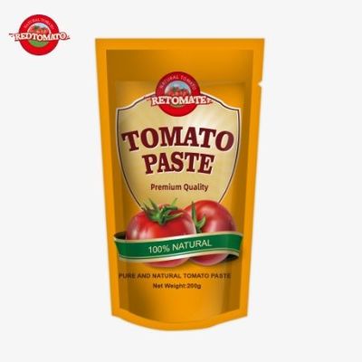 Sertifikasi FDA Untuk 200g Triple Konsentrasi Pasta Tomat Dalam Kantong Stand-Up