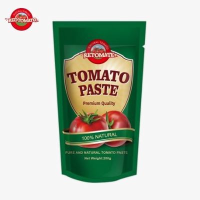 200g pasta tomat terkonsentrasi ganda dalam kantong berdiri dengan sertifikasi FDA