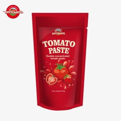 200g Stand-Up Sachet of Tomato Paste Memenuhi Standar ISO HACCP dan BRC, Memastikan Kepatuhan Harga Pabrik