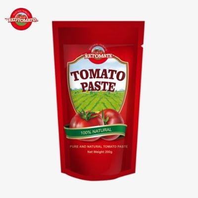 200g Stand-up Sachet of Tomato Paste Memenuhi ISO HACCP Dan Standar BRC Memastikan Kepatuhan Dengan Harga Pabrik