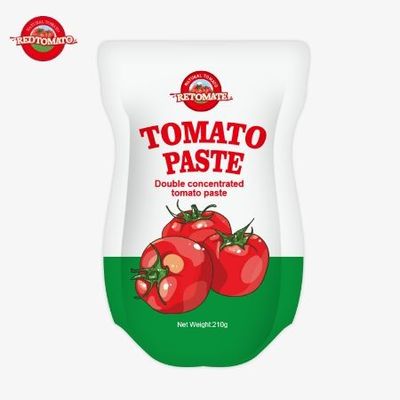 210g Stand-Up Sachet Tomato Paste Memenuhi ISO HACCP BRC Dan Standar Produksi FDA