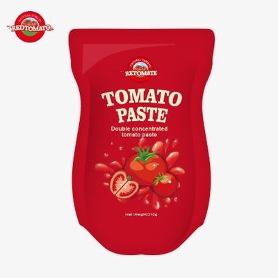 210g Stand-up Sachet of Tomato Paste memenuhi ISO HACCP BRC dan FDA Standar Produksi