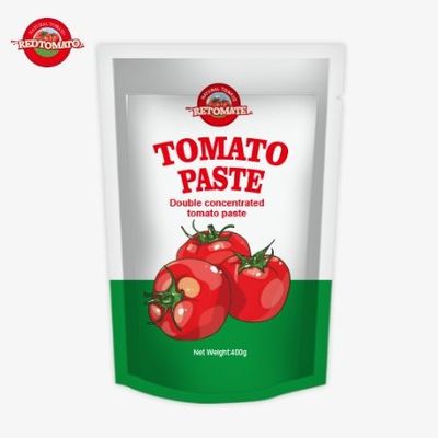 400g Stand-up Sachet Tomato Paste Nyaman Menggugah Selera 30%-100% Kemurnian