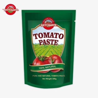 500g dalam Stand Up Sachet Tomato Paste memberikan kemasan yang nyaman dan rasa yang lezat