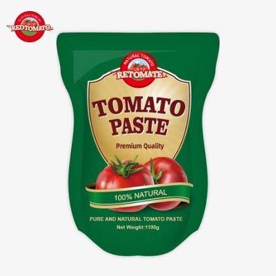 1100g Stand-up Sachet of Tomato Paste Memenuhi Standar ISO HACCP Dan BRC Memastikan Kepatuhan Pada Harga Pabrik