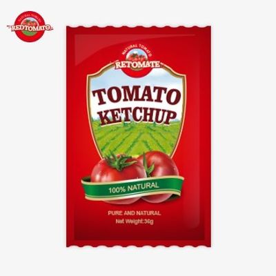 36g Tomato Ketchup Sachet OEM Dari China Pabrik Dibuat Dengan Bahan-bahan Alam Murni Yang Di Tawarkan Di Harga Pabrik
