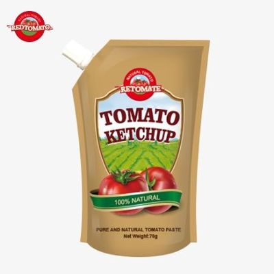 Harga pabrik 70g Sachet Ketchup Nyaman Rasa alami murni Standar internasional