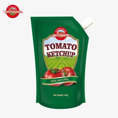 OEM 100g Natural Ketchup Sachet, Standar HACCP FDA, Harga Pabrik China