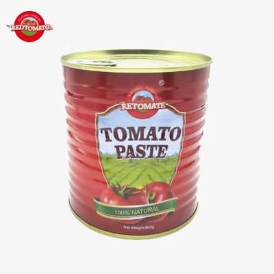 Pasta Tomat Kalengan Merek Sendiri Retomate 800g Brix 28-30% Sediakan Desain Merek dan Kemasan