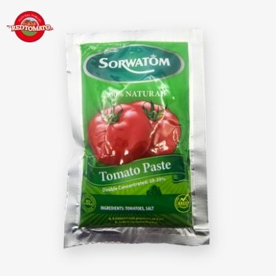 Pasta Tomat Saset Datar 70g Pekat Hingga Brix 28–30% Tersedia di Bawah Merek Retomate Atau Dapat Disesuaikan Dengan OEM Anda Sendiri