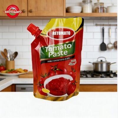 340g Double-concentrated Tomato Paste Brix 28-30% Stand-Up Spouted Sachet